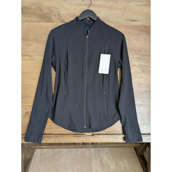Athleta Jackets & Blazers - Athleta Salutation Jacket Women Medium Black Stretch Thumbhole Sleeve 657490 NWT